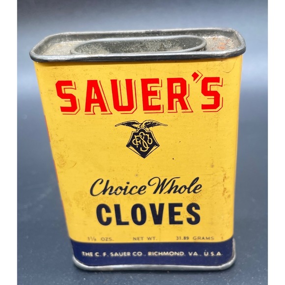 The Unbranded Brand Other - Vintage Sauer's Spice Tin - Cloves #1 - Advertising